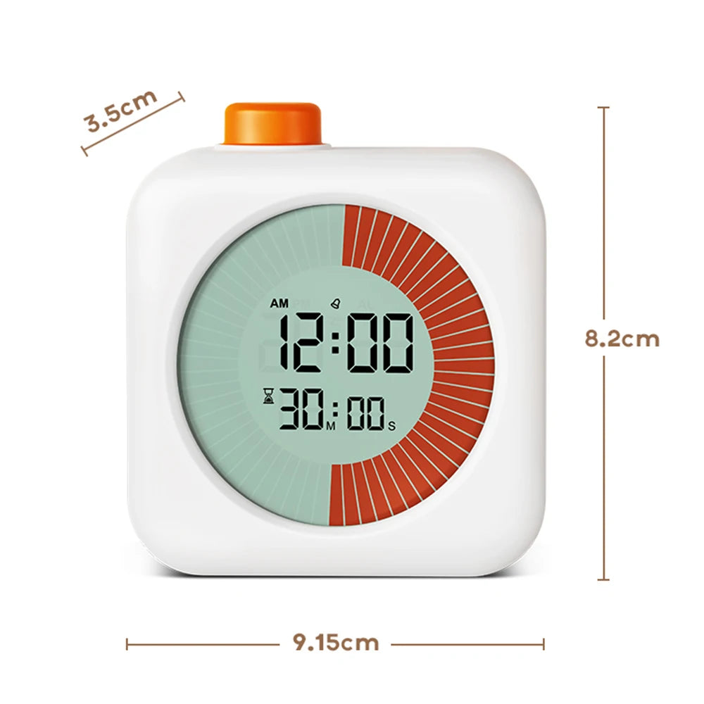 Digital Productivity Timer Visual Count Up/Down Function Alarm Clock Snooze Setting Sound Reminder Kids Time for Learning